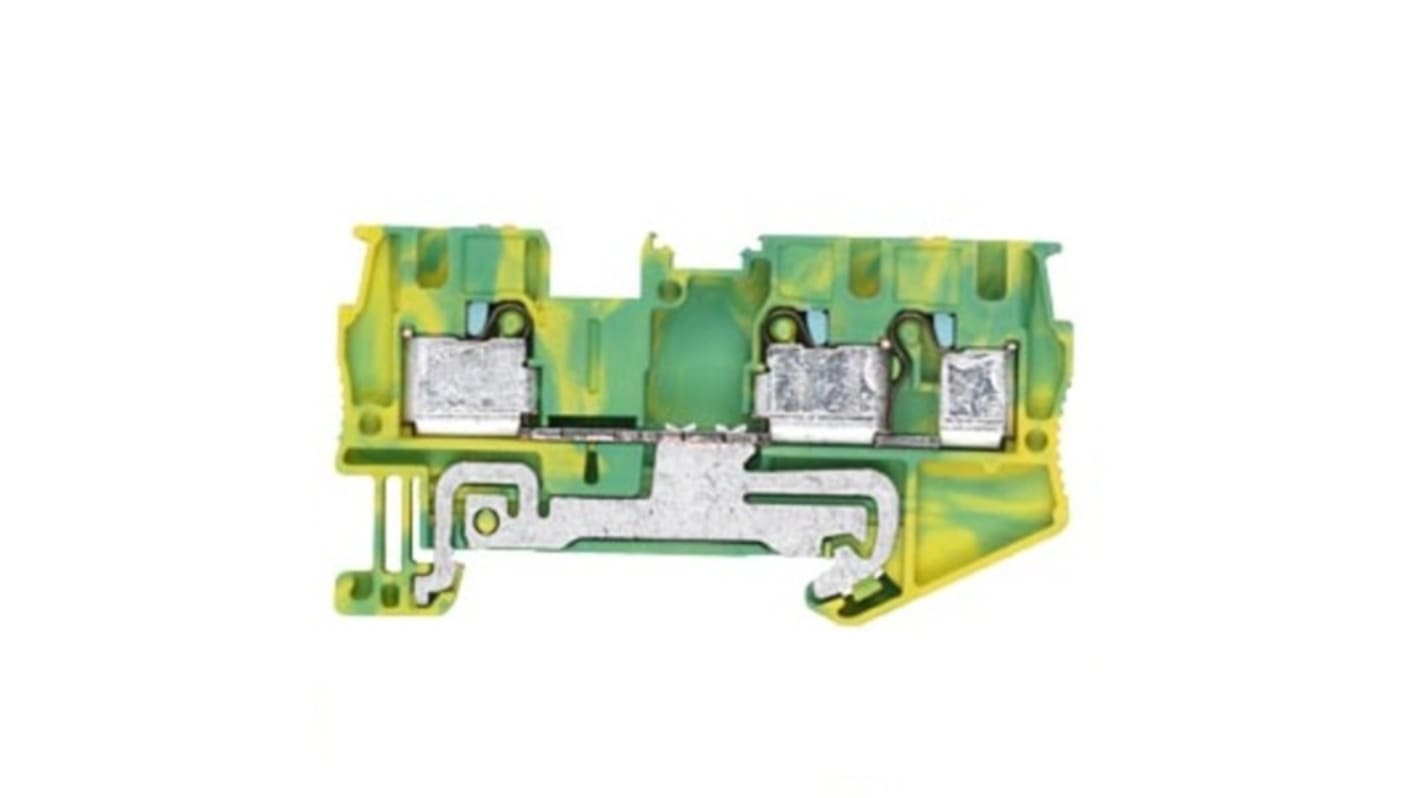 Siemens 8WH Series Green, Yellow Din Rail Terminal, 4mm², 1-Level, Plug-In Termination, CSA