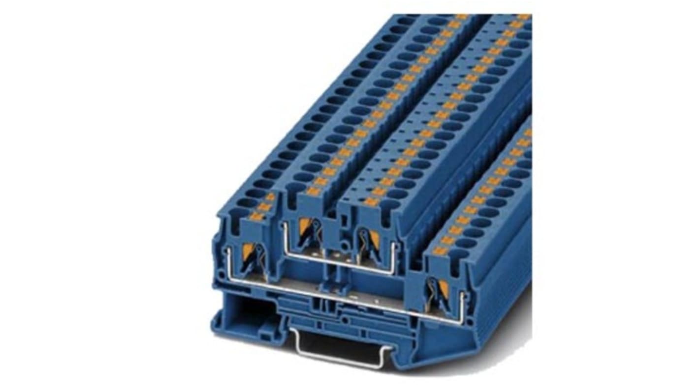 Siemens 8WH Series Blue Din Rail Terminal, 4mm², 2-Level, Plug-In Termination, CSA