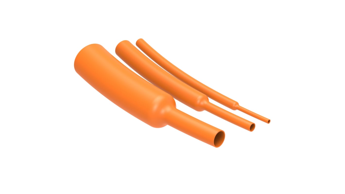 Tubo termorretráctil TE Connectivity de Poliolefina modificada Naranja, contracción 2:1, Ø 10mm