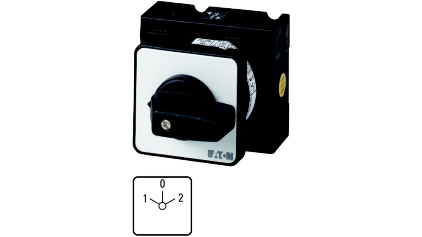 Eaton, 2P 3 Position 45° Motor Reversing Cam Switch, 690V (Volts), 32A, Short Thumb Grip Actuator