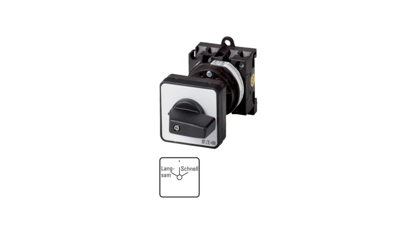 Eaton, 2P 3 Position 45° Changeover Cam Switch, 690V (Volts), 20A, Toggle Actuator