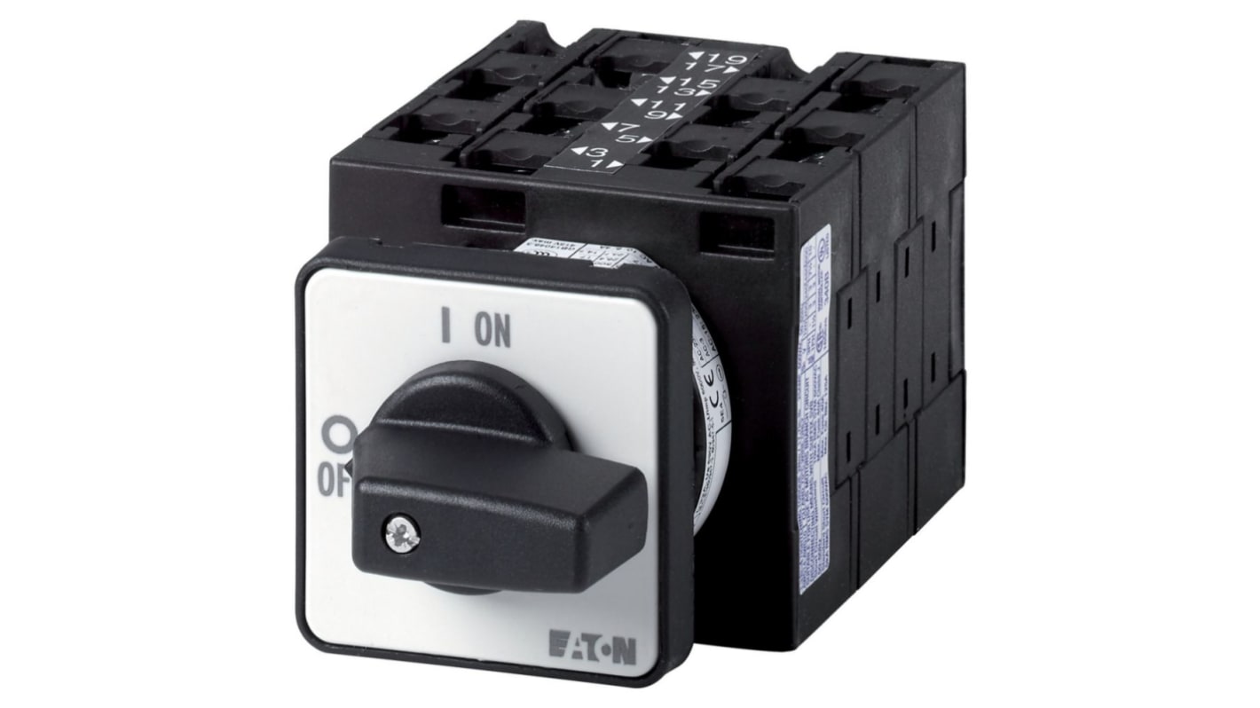 Eaton, 3P 9 Position 45° On-Off Cam Switch, 690V (Volts), 32A, Toggle Actuator