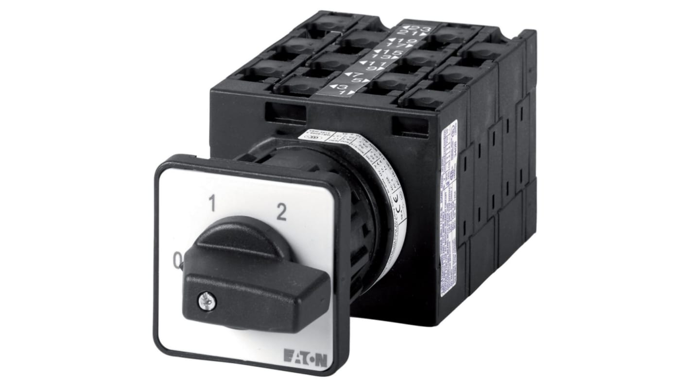 Eaton, 6P 2 Position 90° Changeover Cam Switch, 690V (Volts), 32A, Short Thumb Grip Actuator