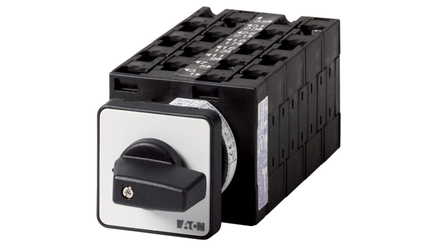 Eaton, 3P 5 Position 45° Multi Step Cam Switch, 690V (Volts), 32A, Short Thumb Grip Actuator