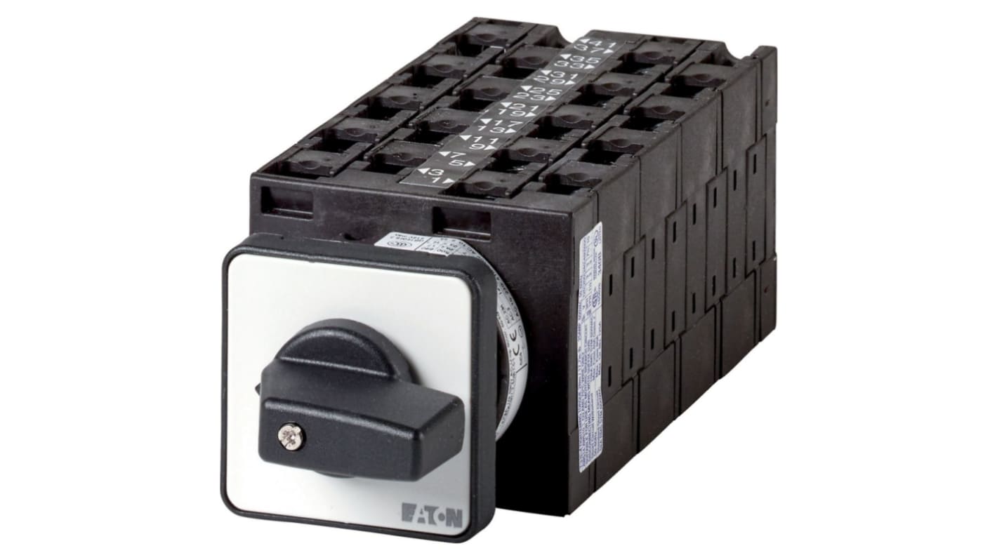 Eaton, 3P 6 Position 45° Multi Step Cam Switch, 690V (Volts), 32A, Short Thumb Grip Actuator