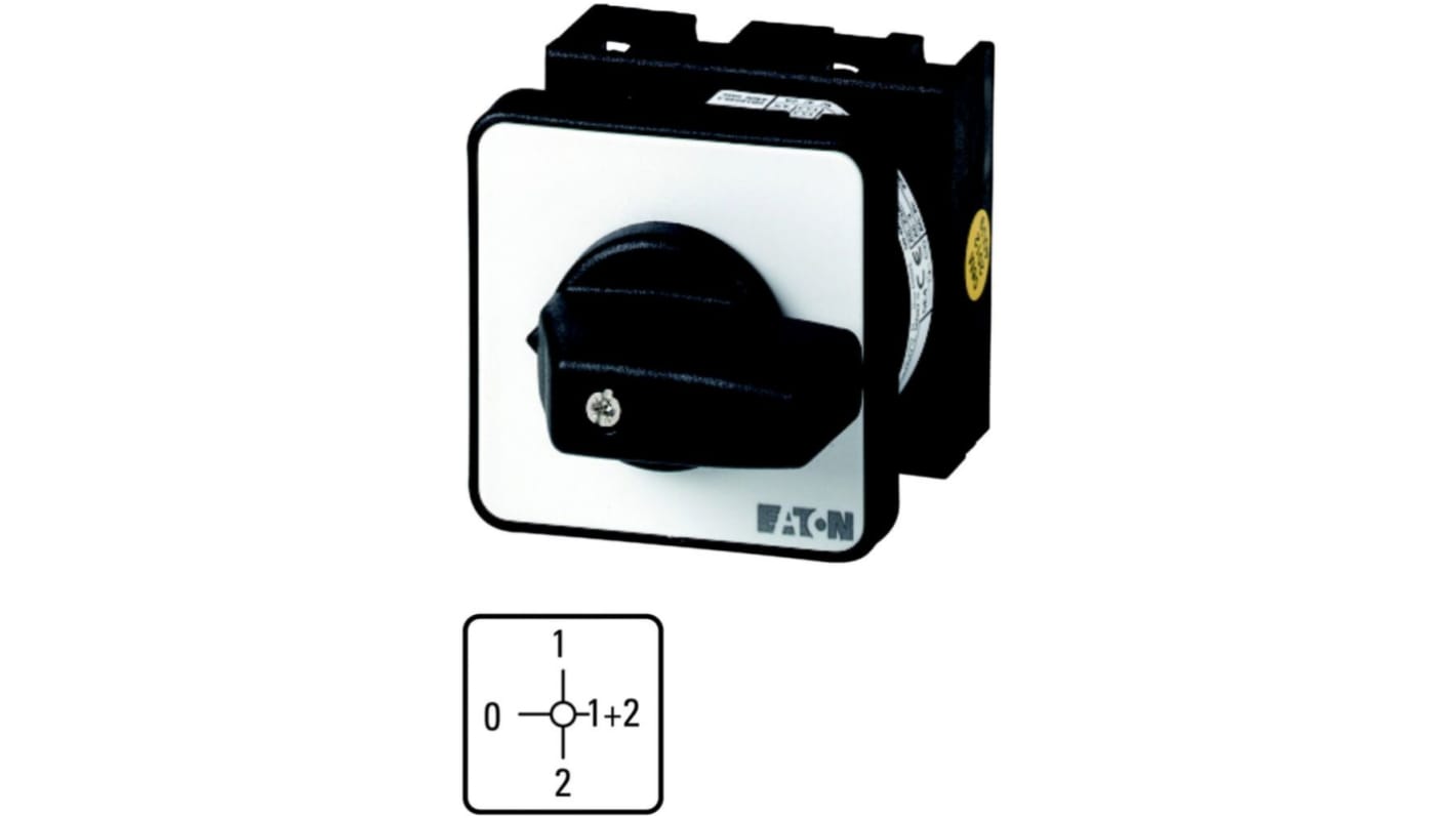 Eaton, 1P 4 Position 90° Changeover Cam Switch, 690V (Volts), 20A, Short Thumb Grip Actuator