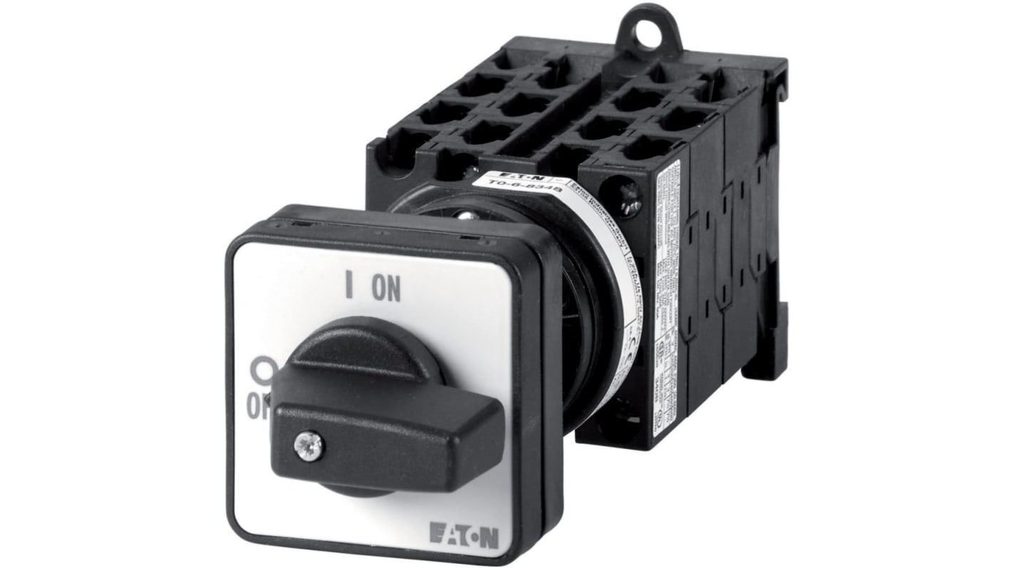 Eaton, 6P 3 Position 90° Changeover Cam Switch, 690V (Volts), 20A, Short Thumb Grip Actuator