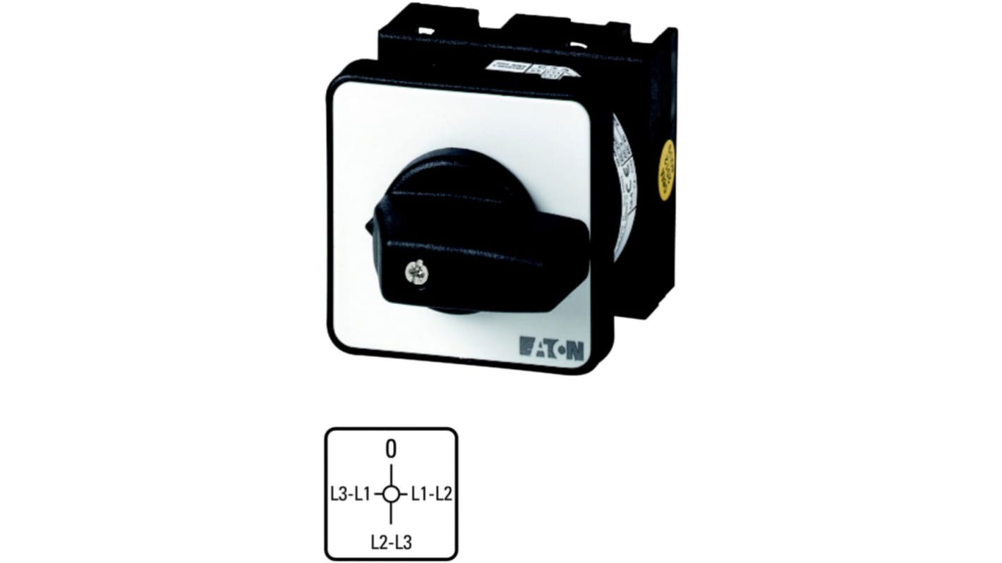 Interruttore Cam Eaton serie Eaton Moeller 011308 T0-2-15176/E 2P, 4 posizioni, 20A, 690V (Volts)