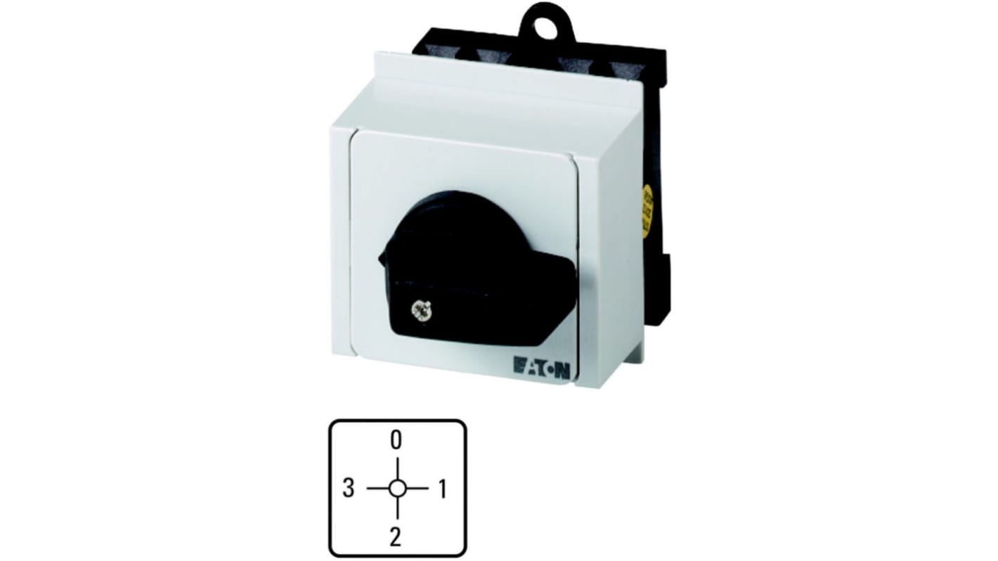Eaton, 2P 4 Position 90° On-Off Cam Switch, 690V (Volts), 20A, Knob Actuator