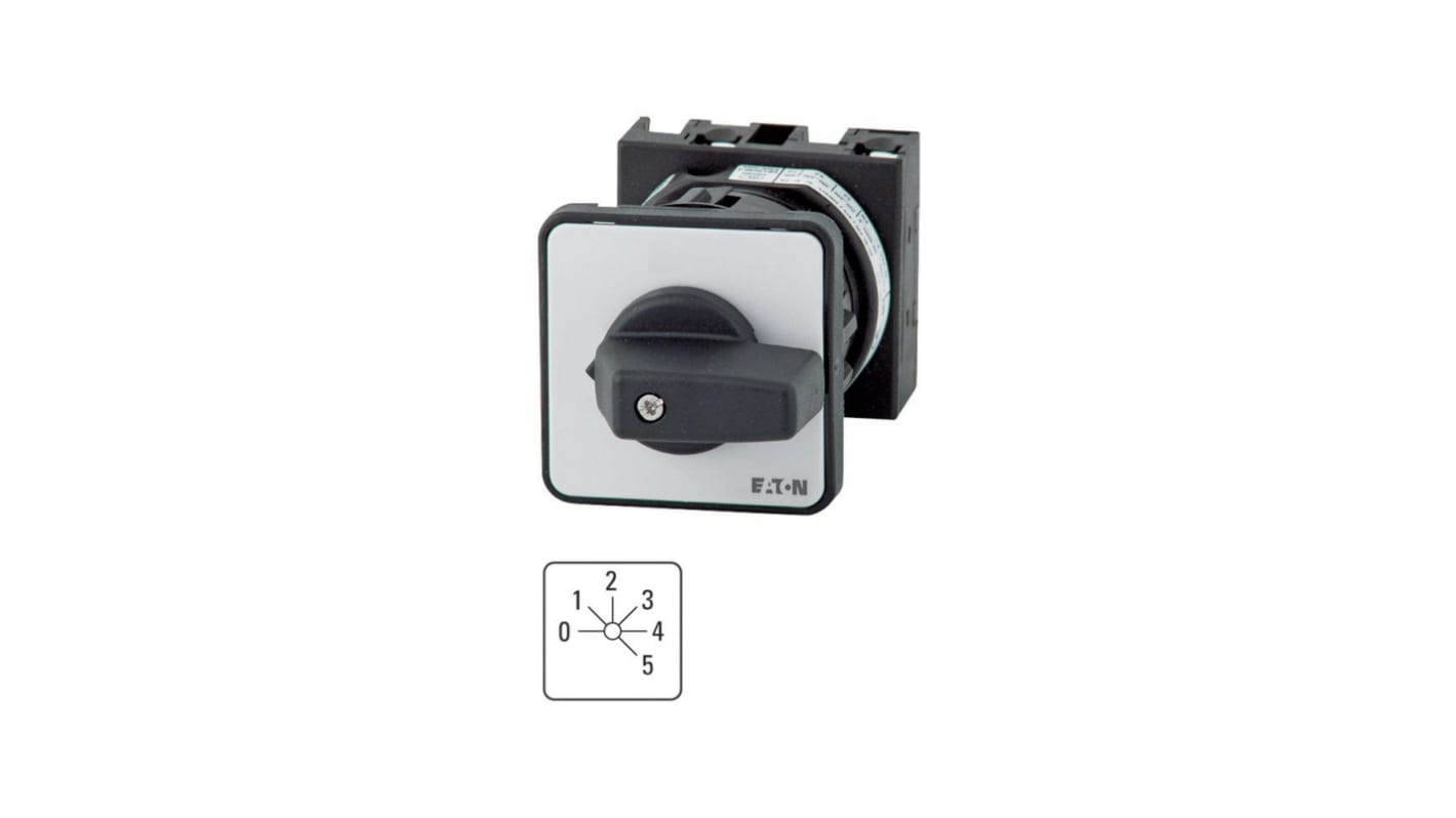 Eaton, 1P 6 Position 45° Multi Step Cam Switch, 690V (Volts), 20A, Toggle Actuator