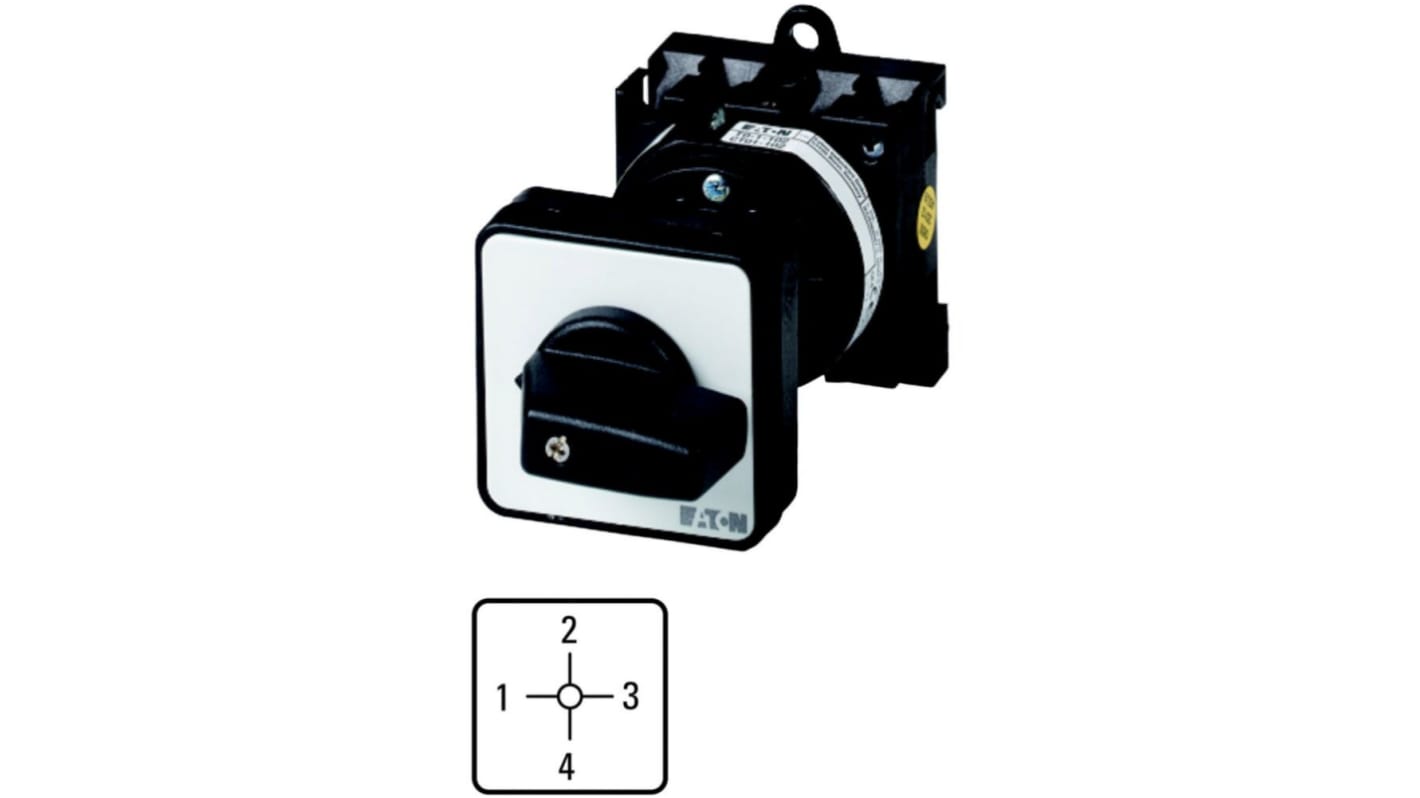 Eaton, 2P 4 Position 90° Multi Step Cam Switch, 690V (Volts), 20A, Toggle Actuator