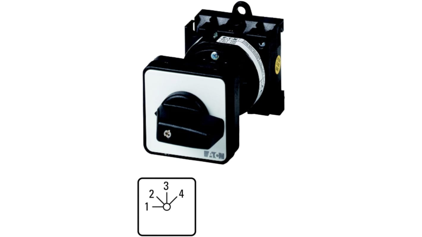 Eaton Eaton Moeller Series T0 Nockenschalter, 2P / 20A, 690V (Volts), 3-phasig, 4-Stufen, 45°-Wurfwinkel