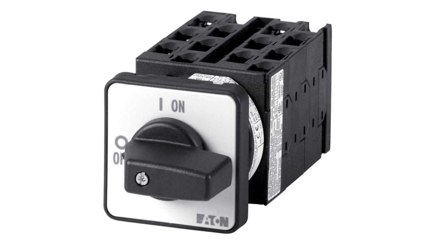 Eaton, 9P 2 Position 90° On-Off Cam Switch, 690V (Volts), 20A, Short Thumb Grip Actuator