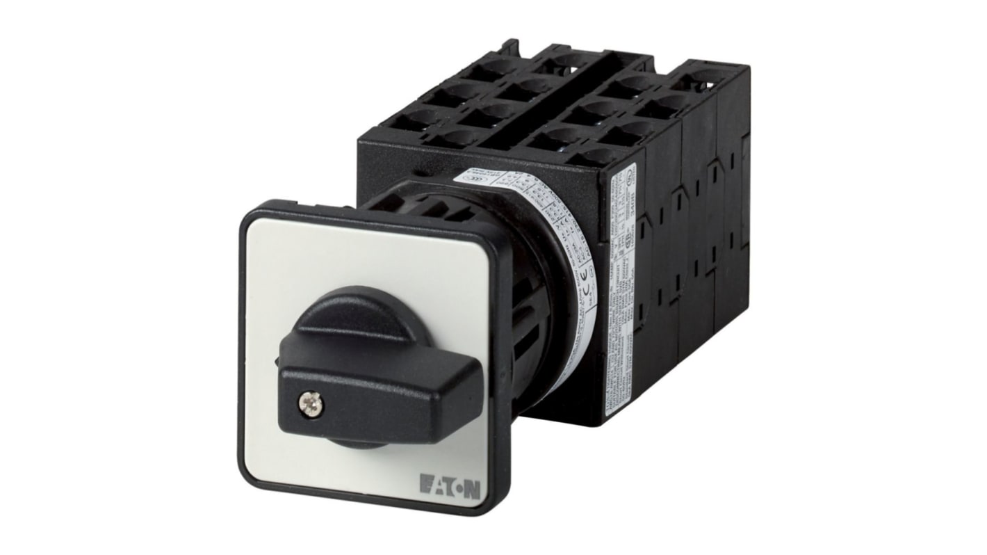 Eaton, 2P 8 Position 45° Multi Step Cam Switch, 690V (Volts), 20A, Short Thumb Grip Actuator