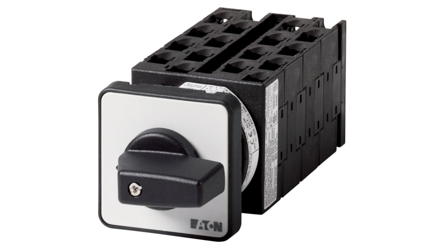 Eaton, 3P 6 Position 45° Multi Step Cam Switch, 690V (Volts), 20A, Short Thumb Grip Actuator