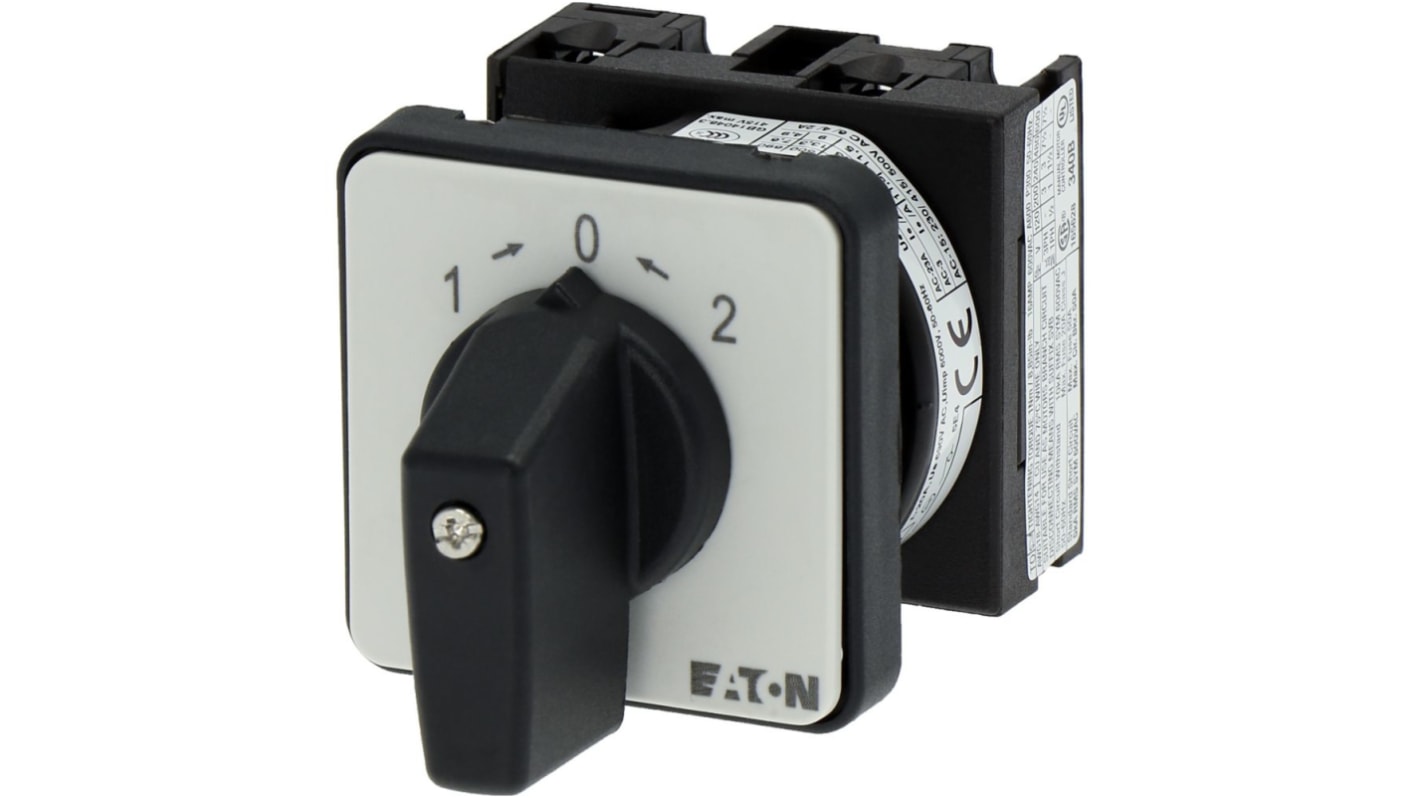 Eaton, 1P 3 Position 45° Changeover Cam Switch, 690V (Volts), 20A, Short Thumb Grip Actuator