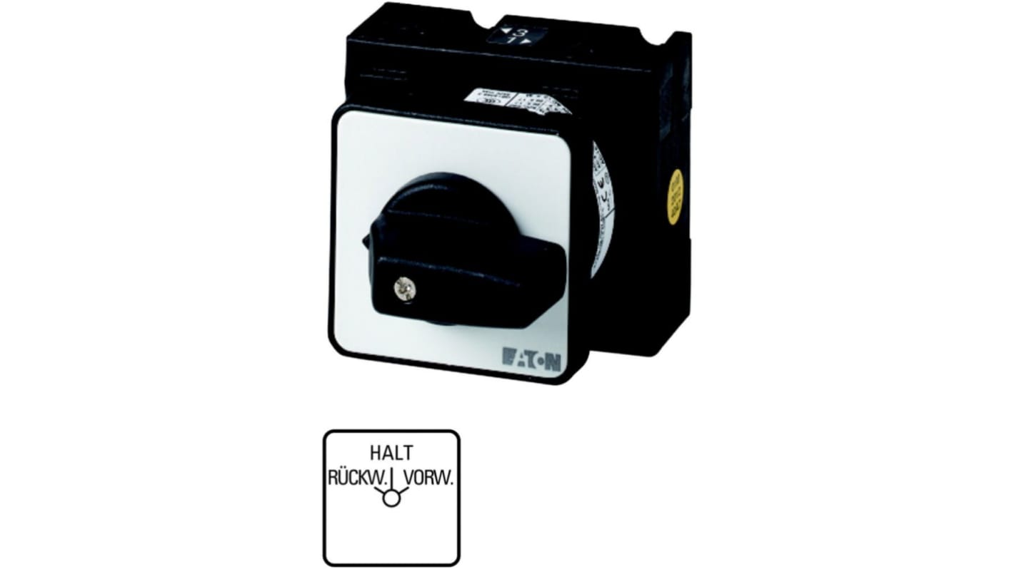 Eaton, 2P 3 Position 45° Motor Reversing Cam Switch, 690V (Volts), 32A, Toggle Actuator