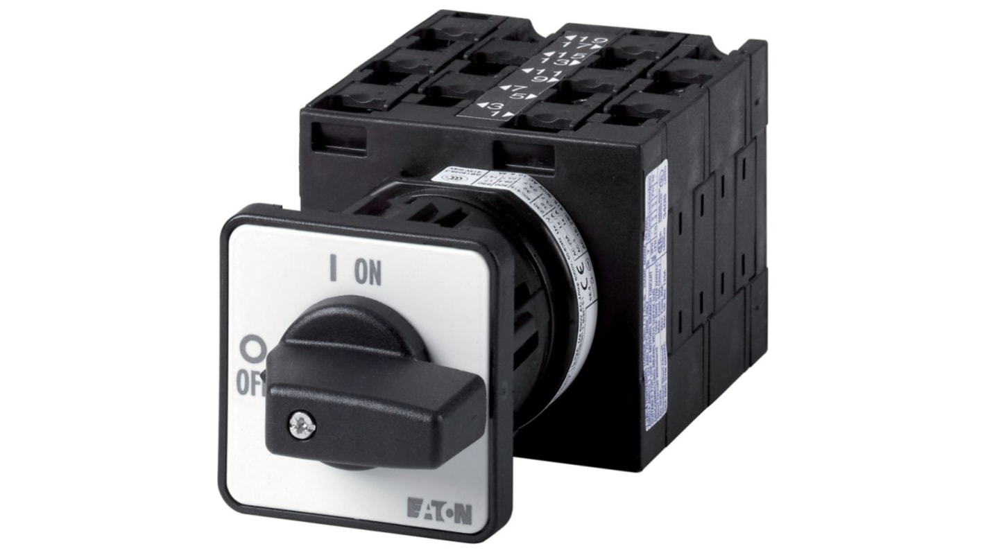 Eaton, 5P 4 Position 90° Ammeter Cam Switch, 690V (Volts), 32A, Short Thumb Grip Actuator