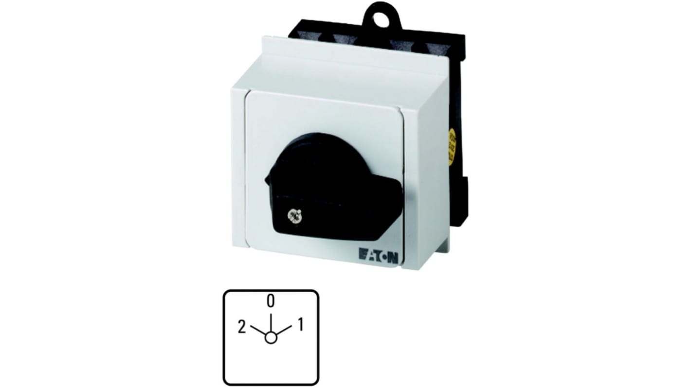 Eaton, 2P 3 Position 45° Changeover Cam Switch, 690V (Volts), 20A, Short Thumb Grip Actuator