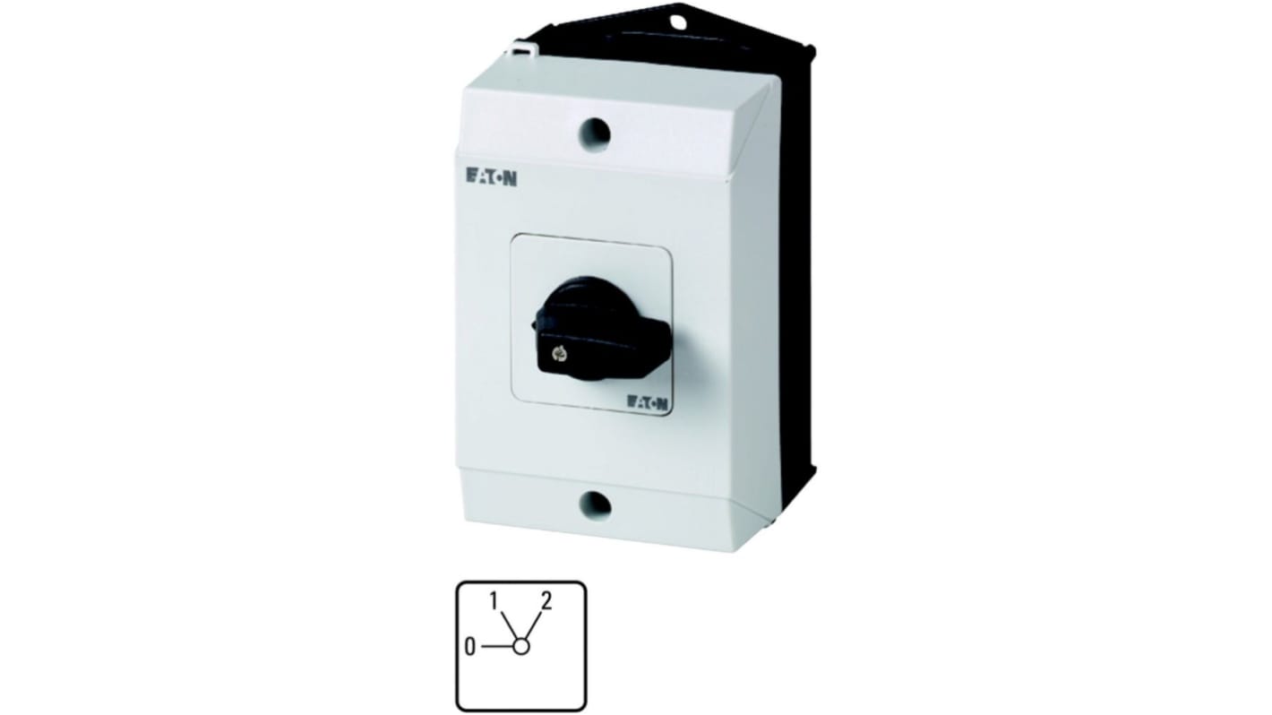 Eaton, 1P 2 Position 60° Multi Step Cam Switch, 690V (Volts), 20A, Short Thumb Grip Actuator