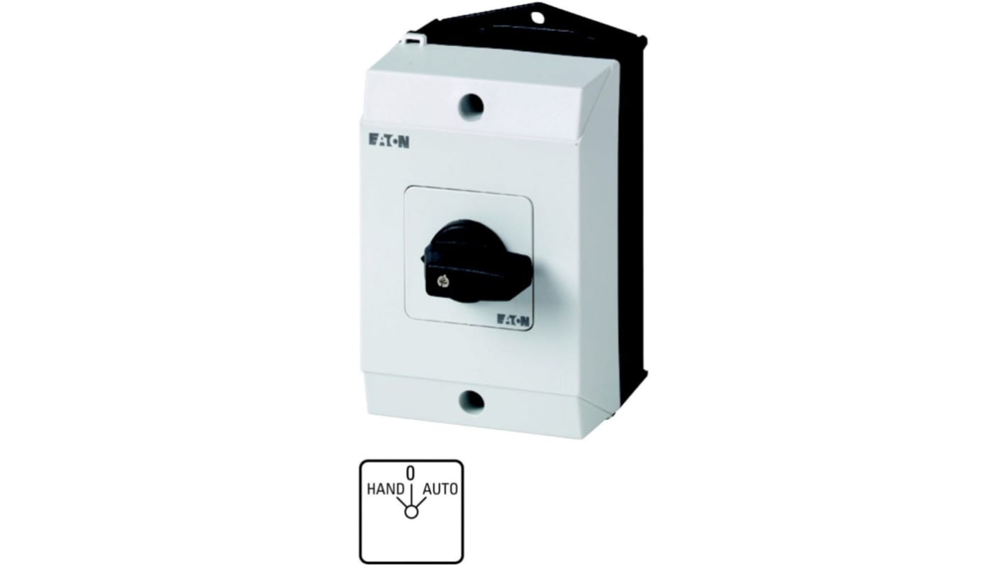 Eaton, 2P 3 Position 45° Changeover Cam Switch, 690V (Volts), 20A, Toggle Actuator