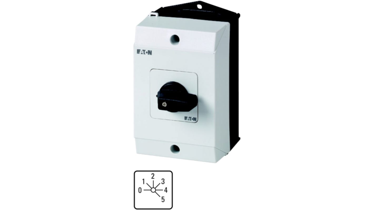 Eaton, 1P 6 Position 45° Multi Step Cam Switch, 690V (Volts), 20A, Toggle Actuator