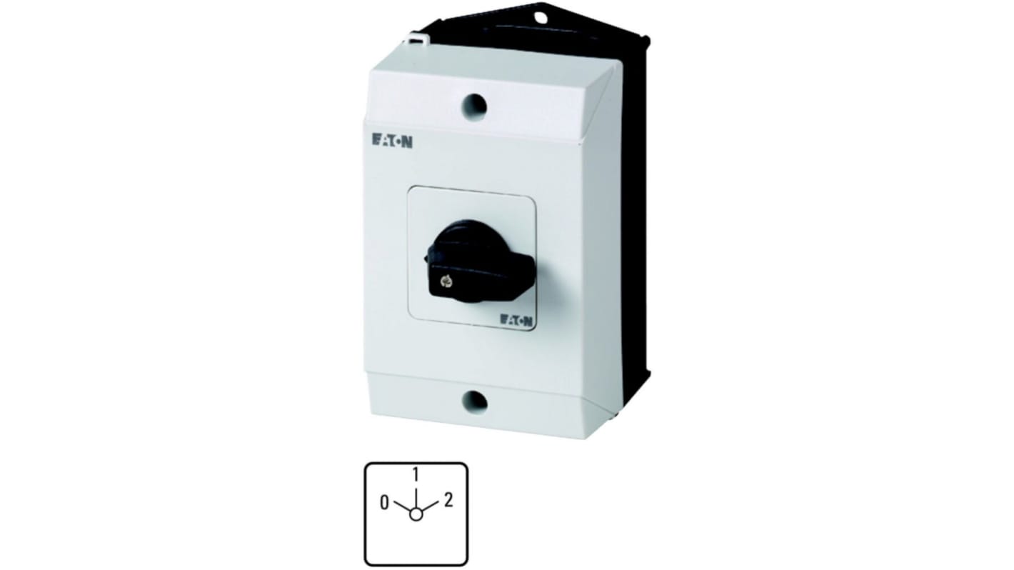 Eaton, 3P 3 Position 60° Changeover Cam Switch, 690V (Volts), 20A, Short Thumb Grip Actuator