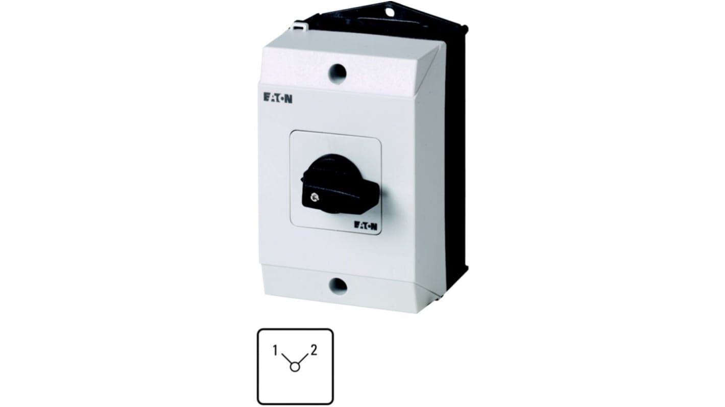 Eaton, 1P 2 Position 90° Changeover Cam Switch, 690V (Volts), 32A, Short Thumb Grip Actuator