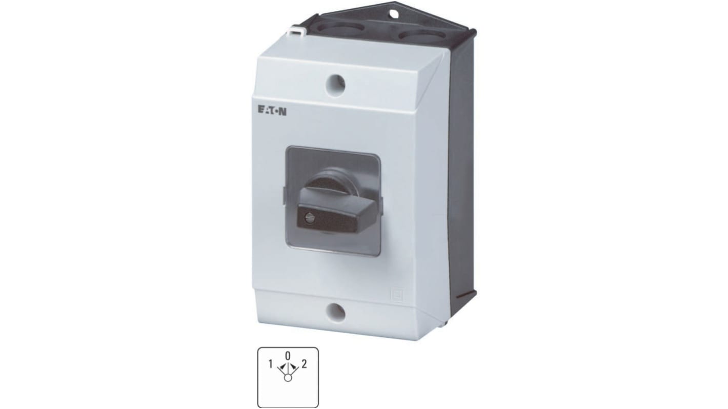 Eaton, 2P 3 Position 45° Changeover Cam Switch, 690V (Volts), 32A, Short Thumb Grip Actuator