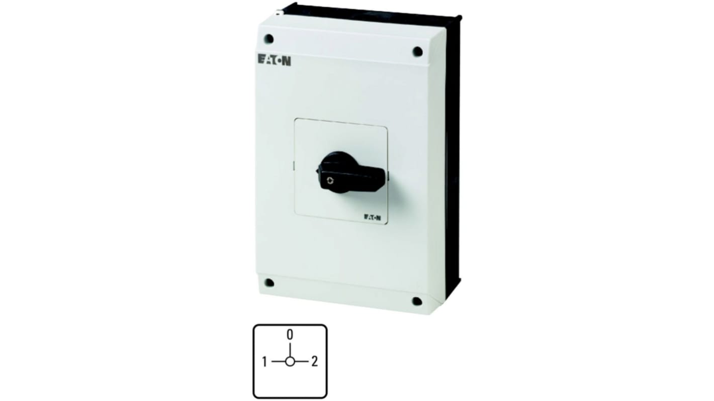 Eaton, 4P 3 Position 90° Changeover Cam Switch, 690V (Volts), 63A, Short Thumb Grip Actuator