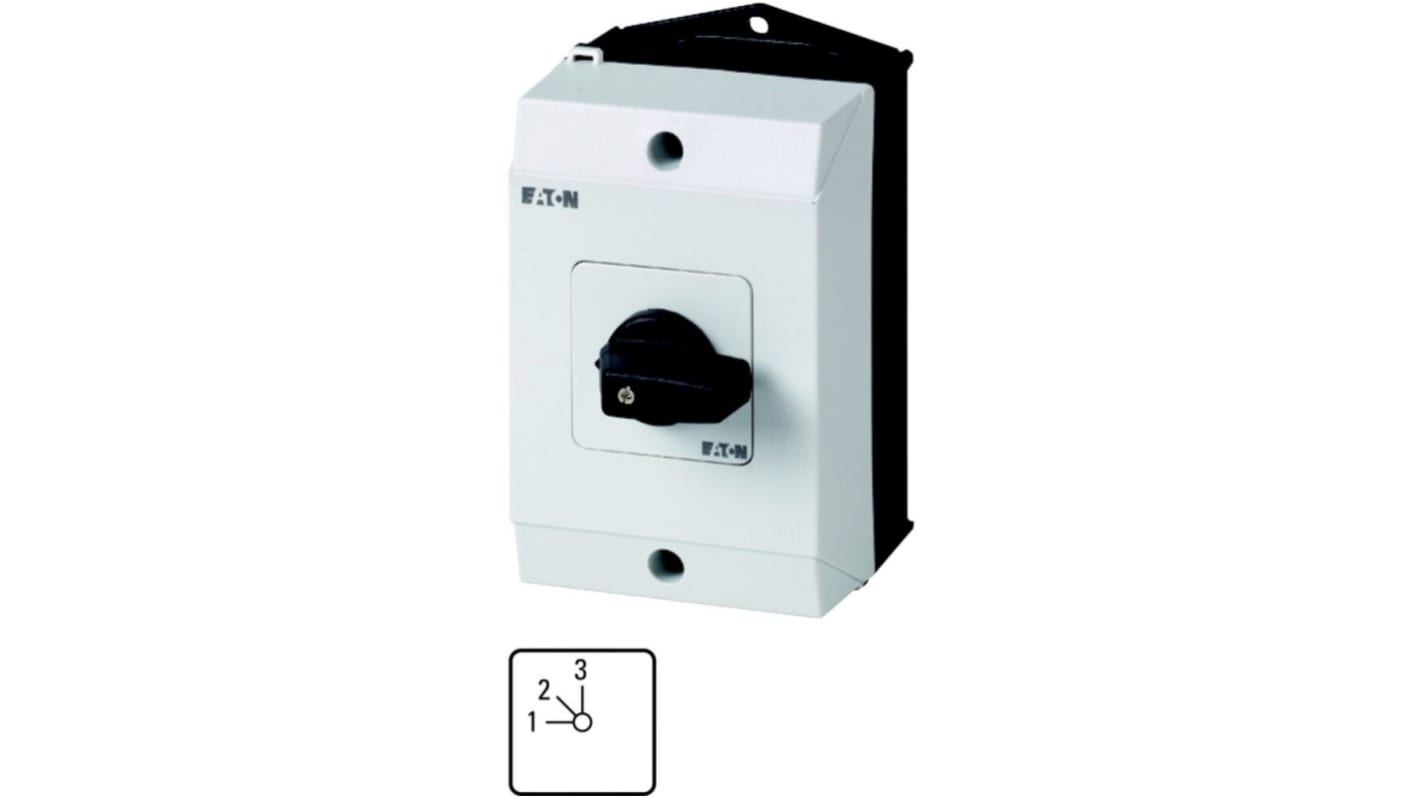 Eaton, 2P 3 Position 45° Multi Step Cam Switch, 690V (Volts), 20A, Toggle Actuator