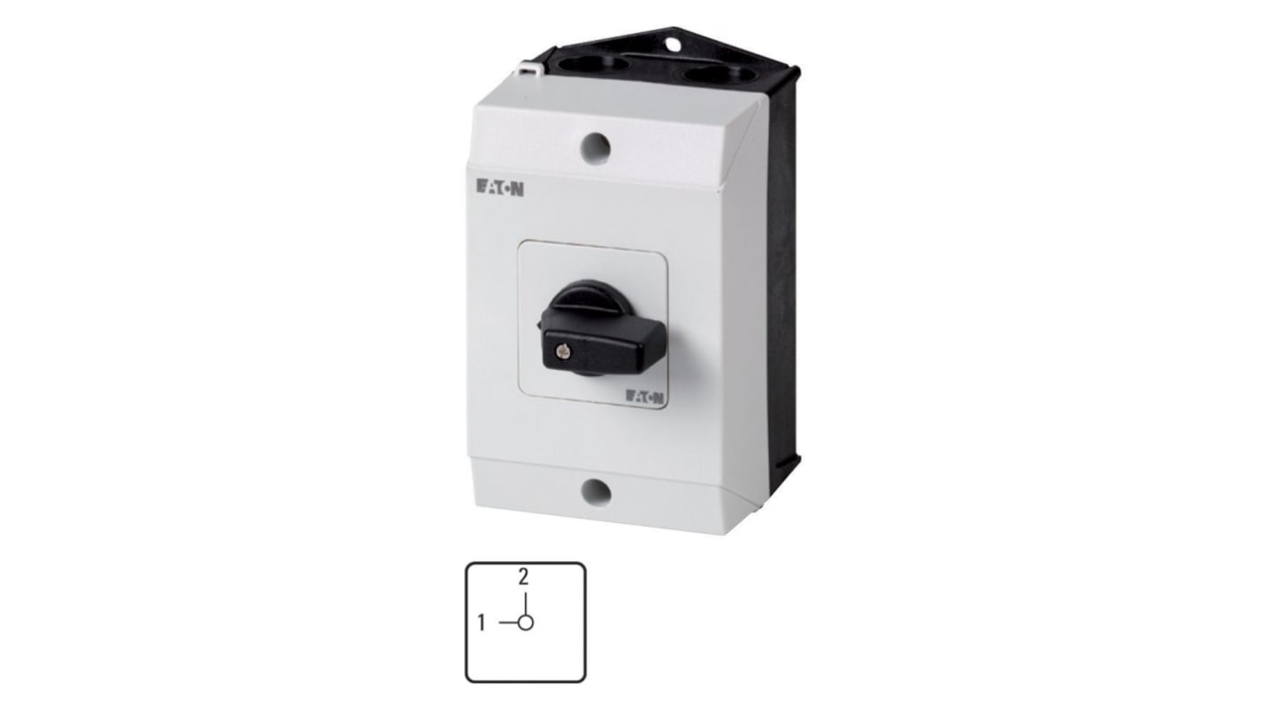 Eaton, 2P 2 Position 90° Changeover Cam Switch, 690V (Volts), 20A, Toggle Actuator