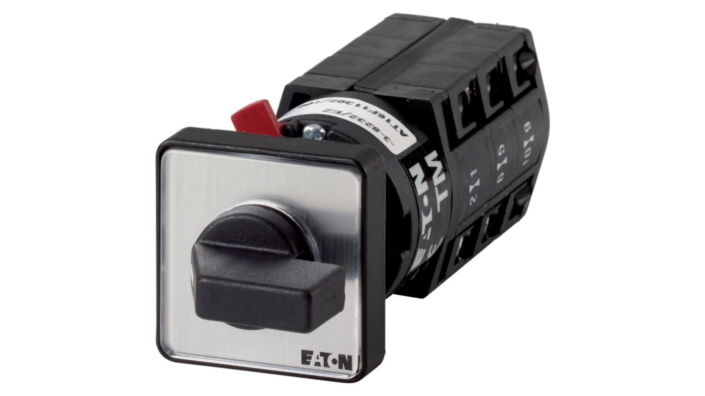 Eaton, 3P 3 Position 90° Changeover Cam Switch, 500V (Volts), 10A, Short Thumb Grip Actuator