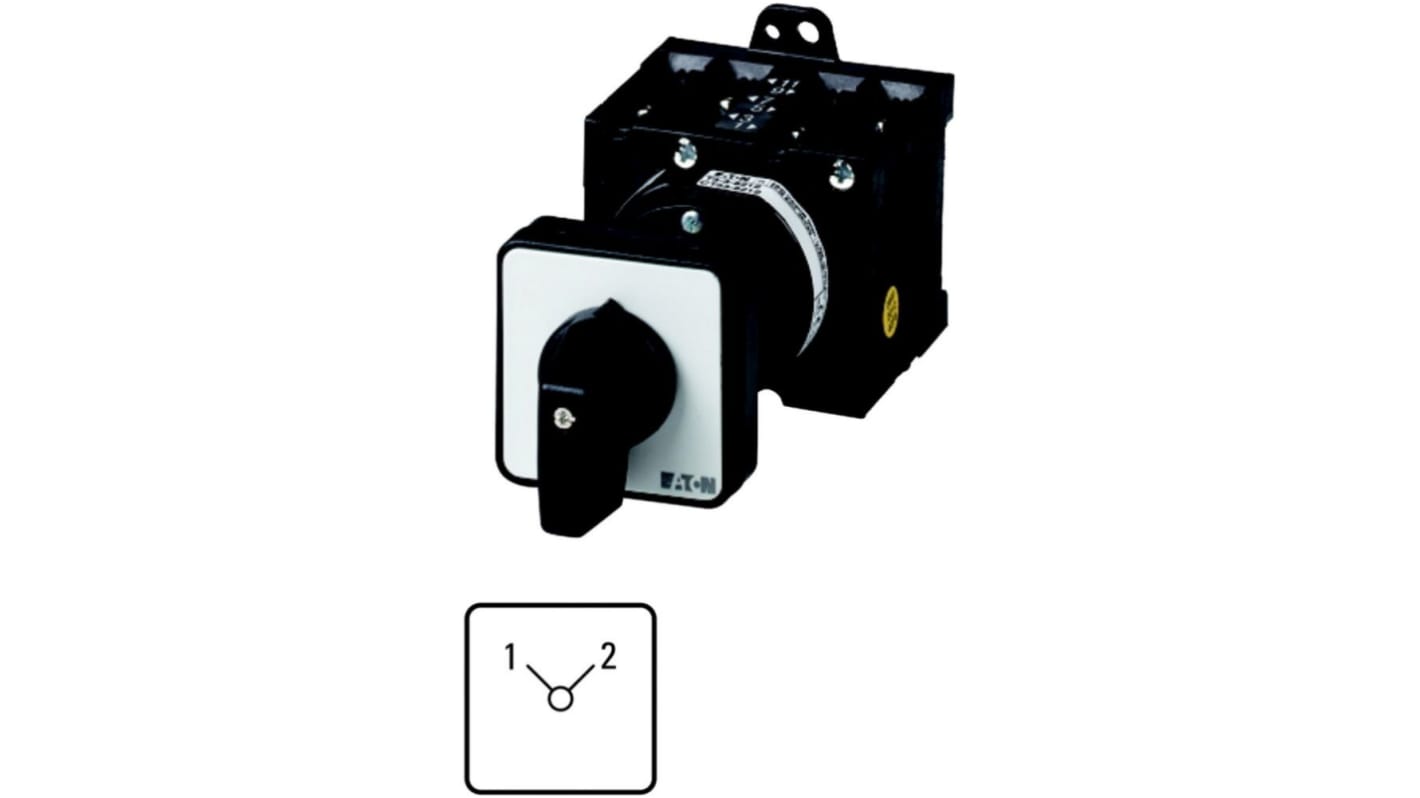 Eaton, 3P 2 Position 90° Changeover Cam Switch, 690V (Volts), 32A, Short Thumb Grip Actuator