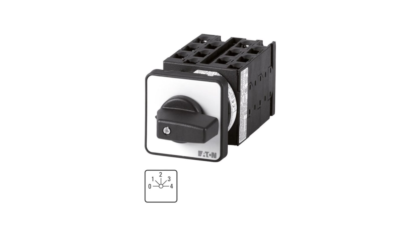 Eaton, 3P 5 Position 45° Multi Step Cam Switch, 690V (Volts), 32A, Toggle Actuator