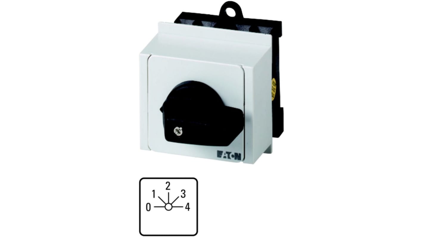 Eaton, 1P 5 Position 45° Multi Step Cam Switch, 690V (Volts), 20A, Toggle Actuator