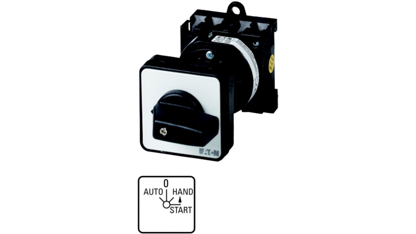 Eaton, 2P 4 Position 45° Changeover Cam Switch, 690V (Volts), 20A, Short Thumb Grip Actuator