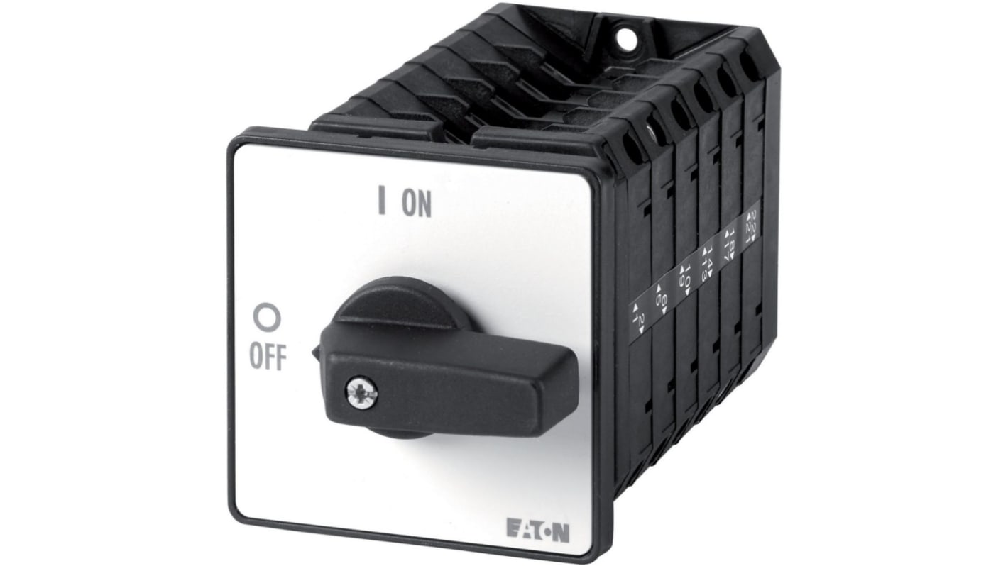 Eaton, 12P 2 Position 90° On-Off Cam Switch, 690V (Volts), 63A, Short Thumb Grip Actuator