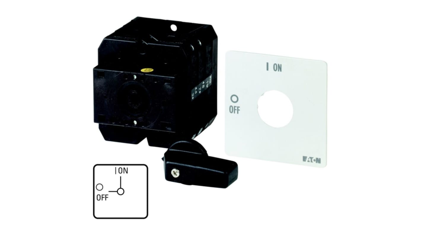 Eaton, 6P 2 Position 90° On-Off Cam Switch, 690V (Volts), 63A, Short Thumb Grip Actuator