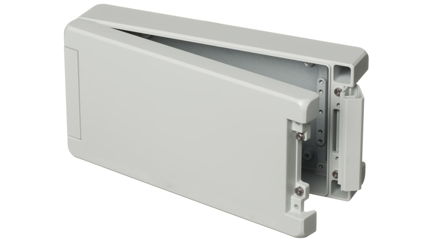 Bopla Bocube Alu Series Light Grey Aluminium Enclosure, IP66, IP68, IK07, IK08, Flanged, Light Grey Lid, 259 x 128 x