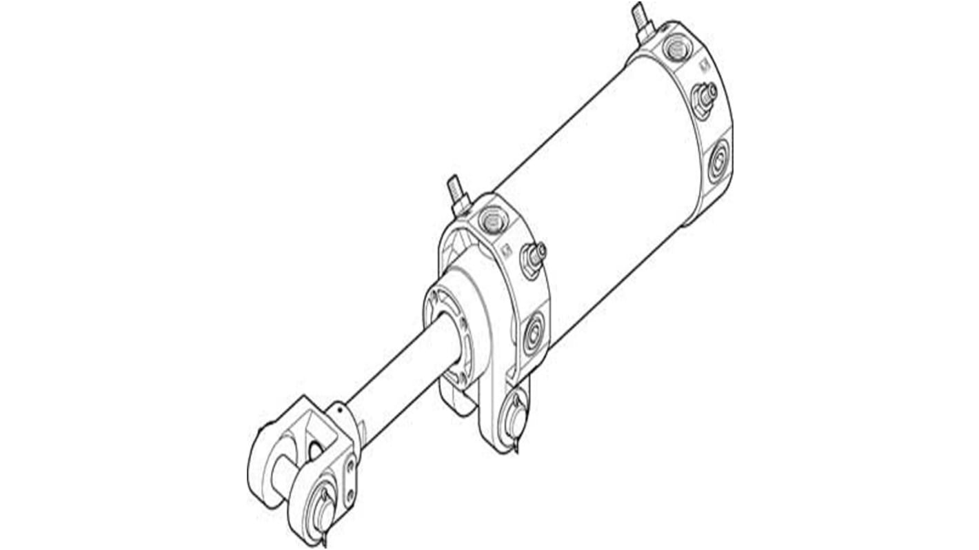 Cilindro pneumatico a stelo Festo DW 557916, Doppio effetto, foro da 80mm, corsa 100mm