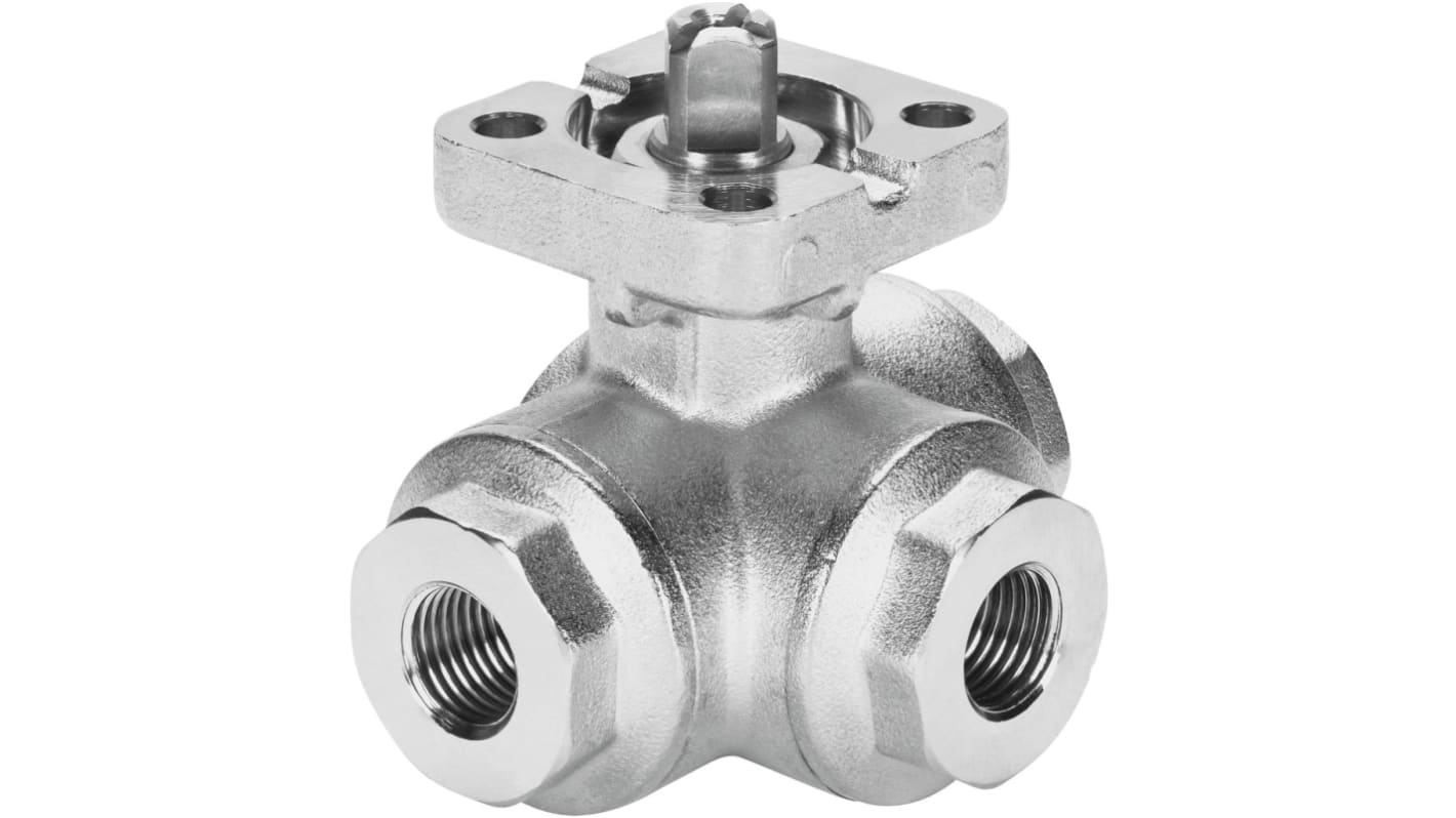 Festo Stainless Steel 3 Way, Ball Valve, Rp 1/2in, 15mm, 6 - 8.4bar Operating Pressure