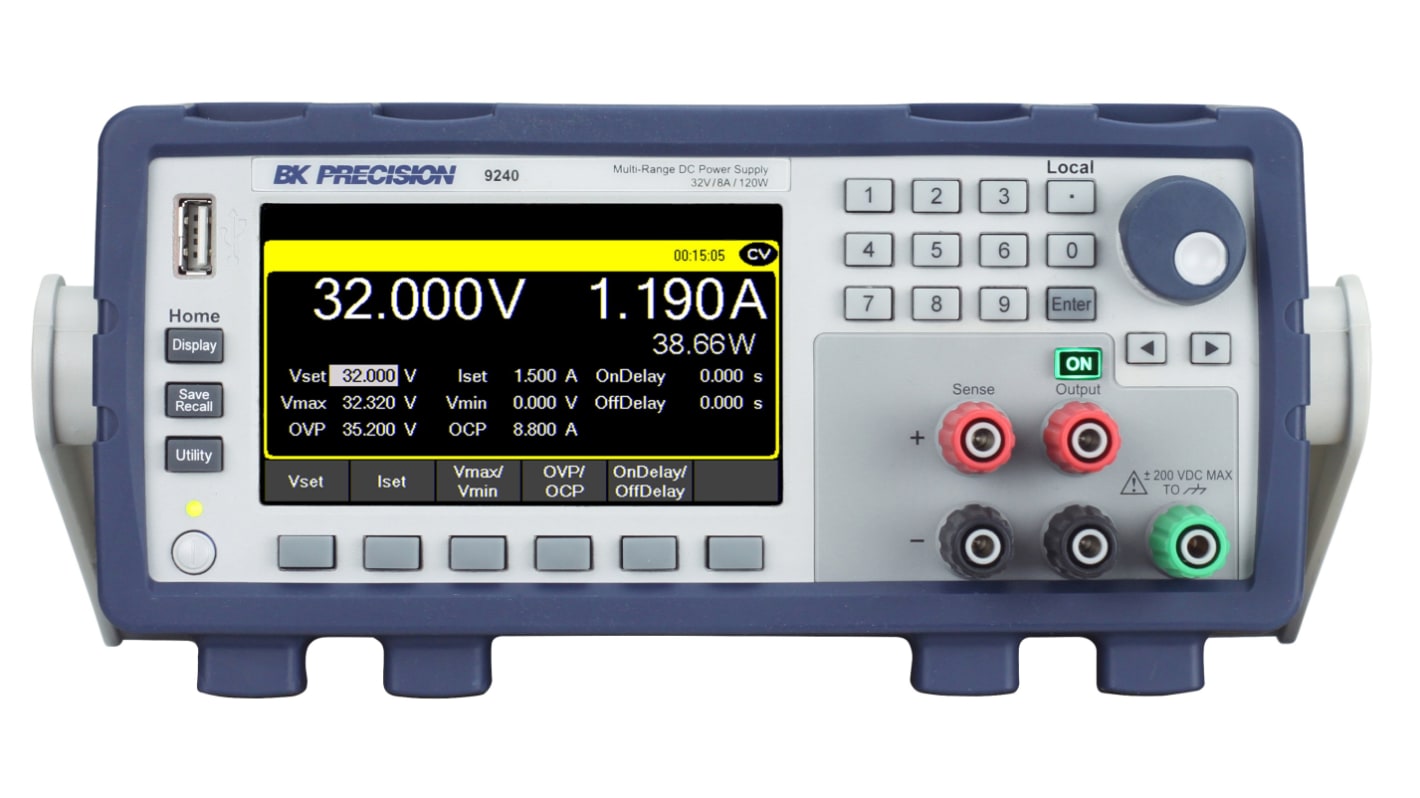 BK Precision 4-Kanal Schaltnetzteil Labornetzgerät 120W, 32V / 8A