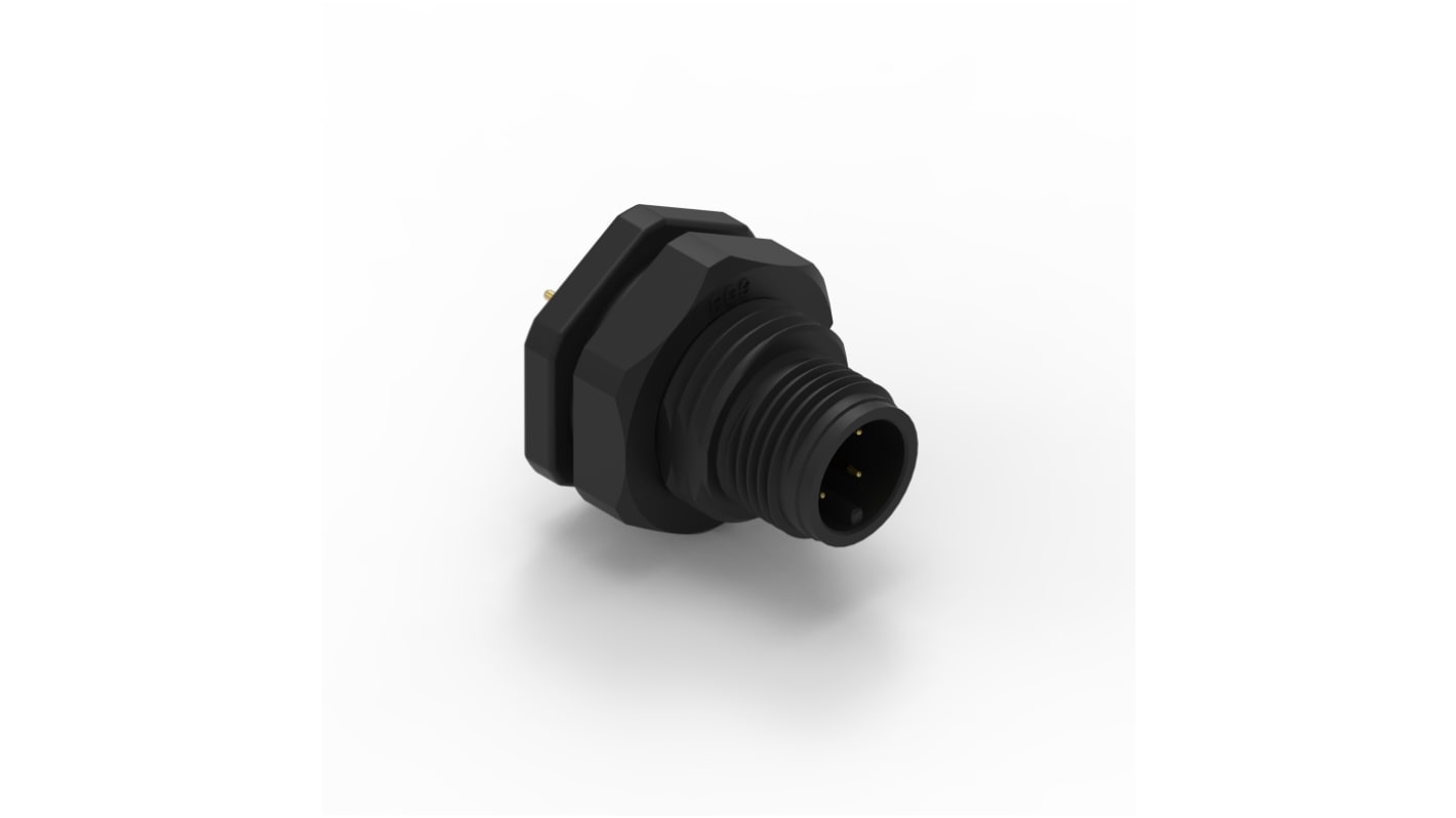 Wurth Elektronik Circular Connector, 4 Contacts, Panel Mount, M12 Connector, Plug, Male, IP68, WR-CIRC Series