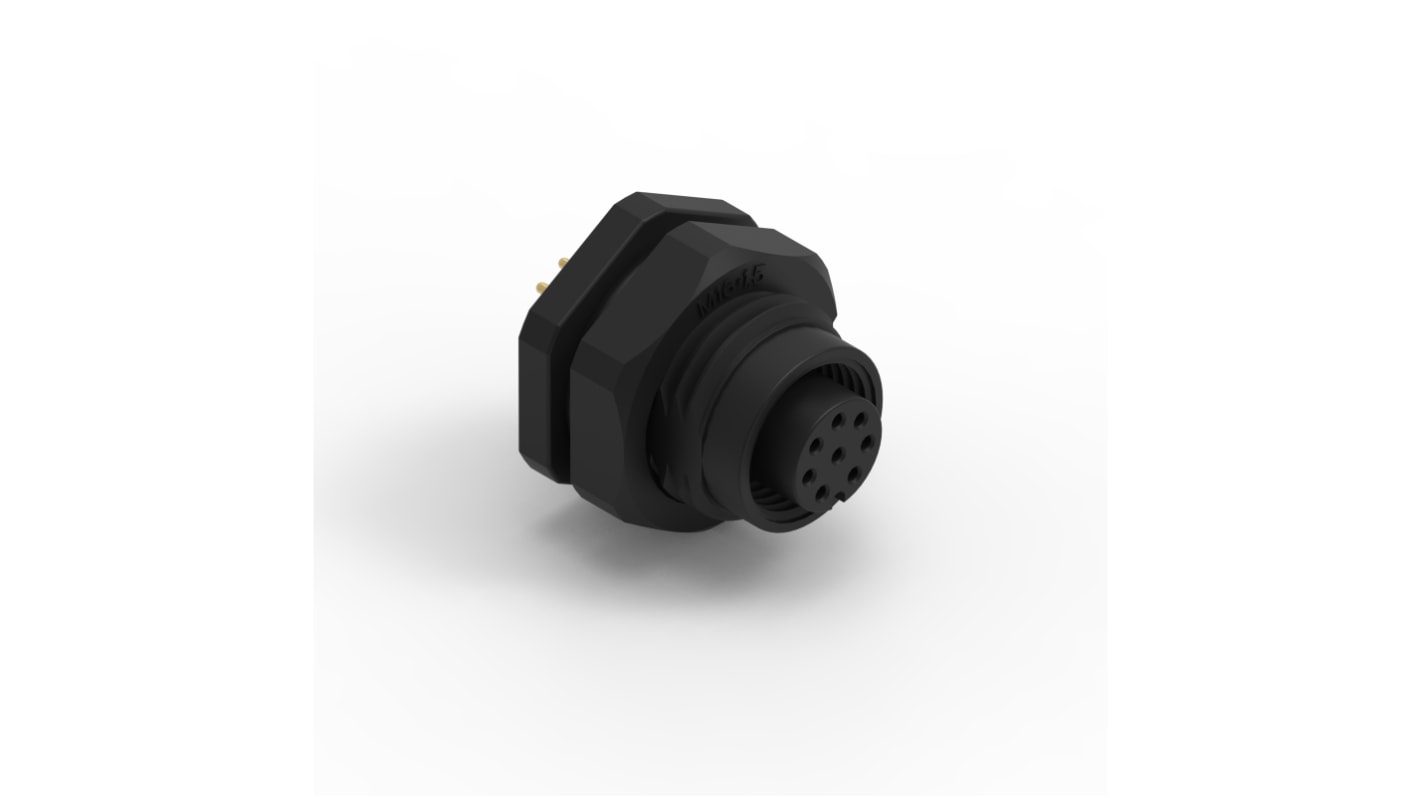 Wurth Elektronik Circular Connector, 8 Contacts, Panel Mount, M12 Connector, Socket, Female, IP68, WR-CIRC Series