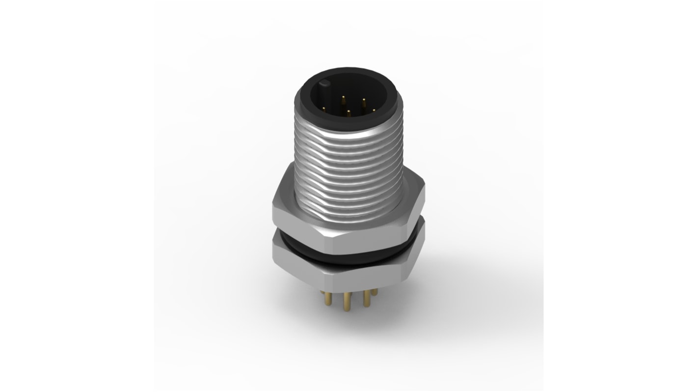 Wurth Elektronik Circular Connector, 8 Contacts, Panel Mount, M12 Connector, Plug, Male, IP68, WR-CIRC Series