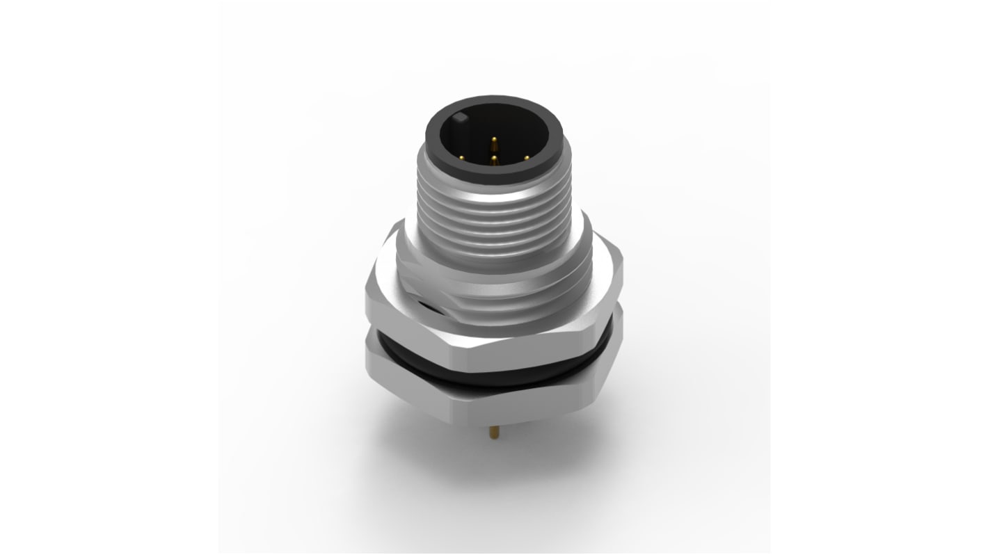 Wurth Elektronik Circular Connector, 5 Contacts, Panel Mount, M12 Connector, Plug, Male, IP68, WR-CIRC Series