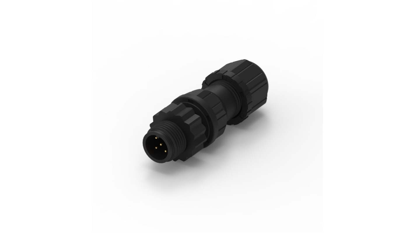Wurth Elektronik Circular Connector, 5 Contacts, Cable Mount, M12 Connector, Plug, Male, IP68, WR-CIRC Series