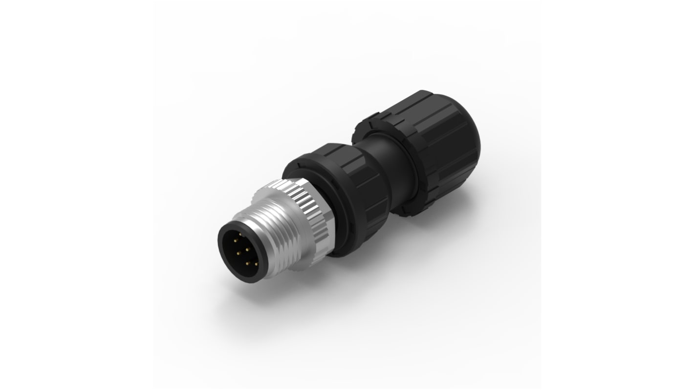 Wurth Elektronik Circular Connector, 8 Contacts, Cable Mount, M12 Connector, Plug, Male, IP68, WR-CIRC Series