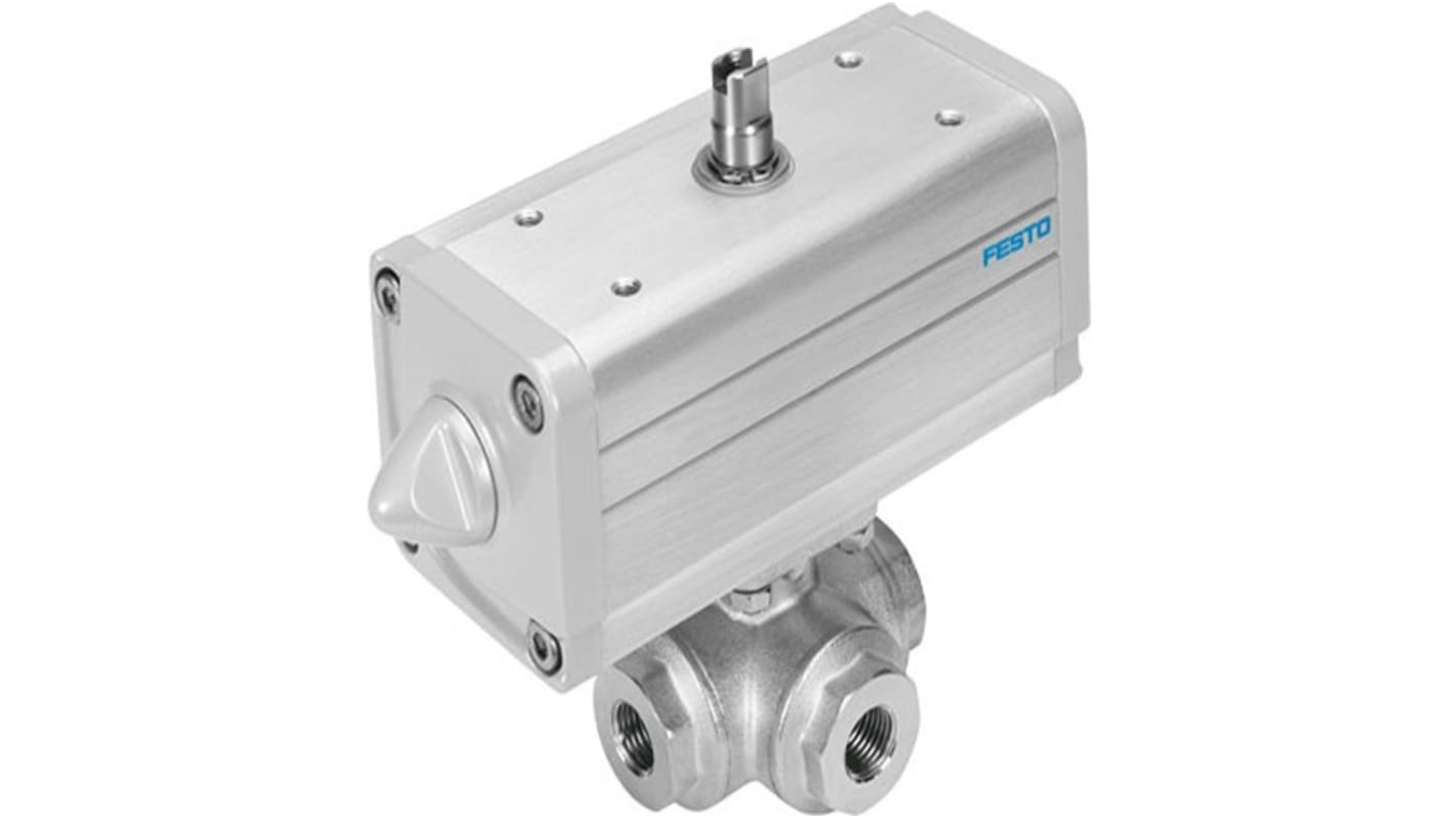 Festo Pneumatic 2 port Actuated Ball Valve - Double Acting, 6 - 8.4bar Operating Pressure